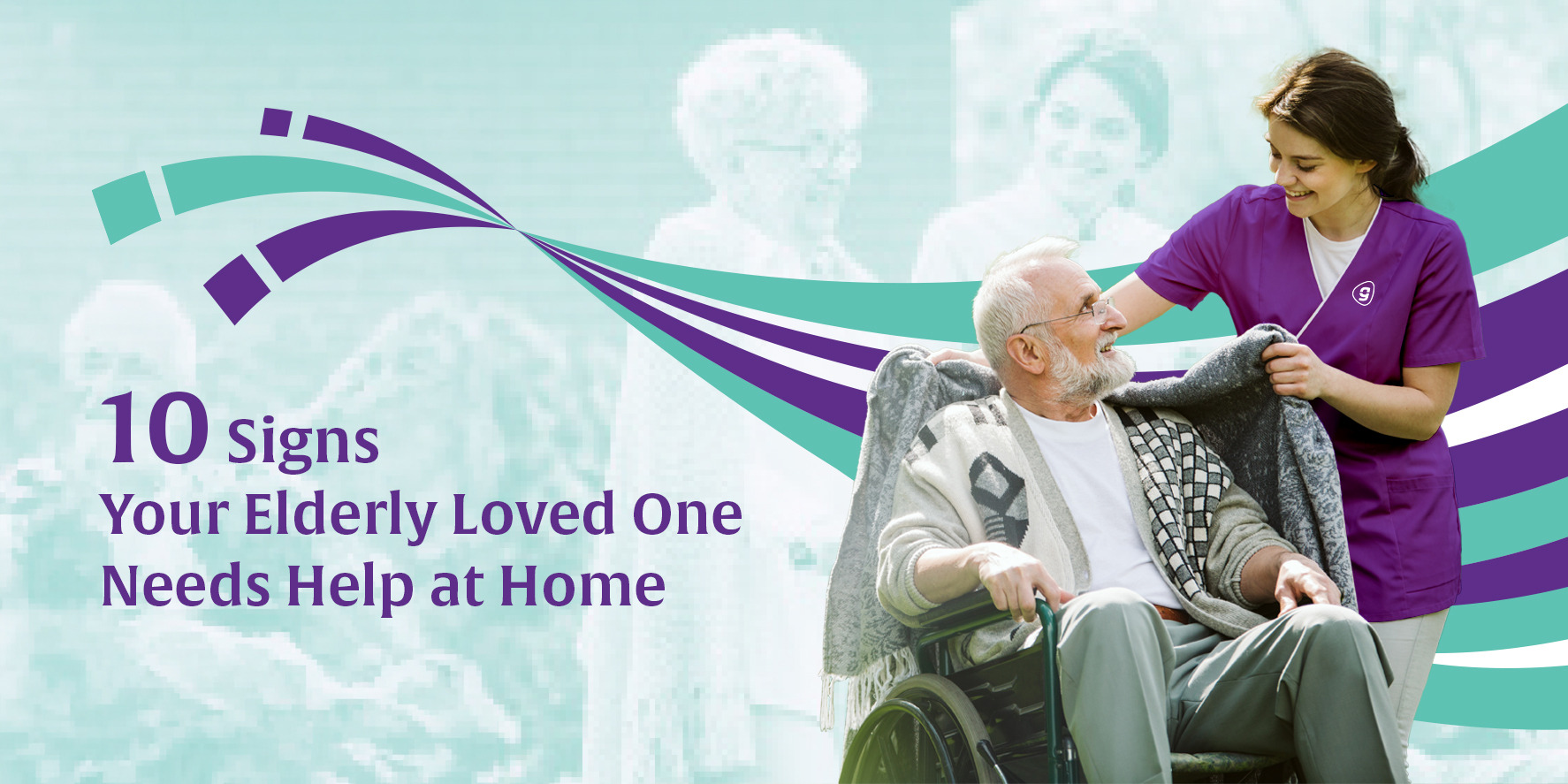 An in-home caregiver supporting an elderly couple live comfortably