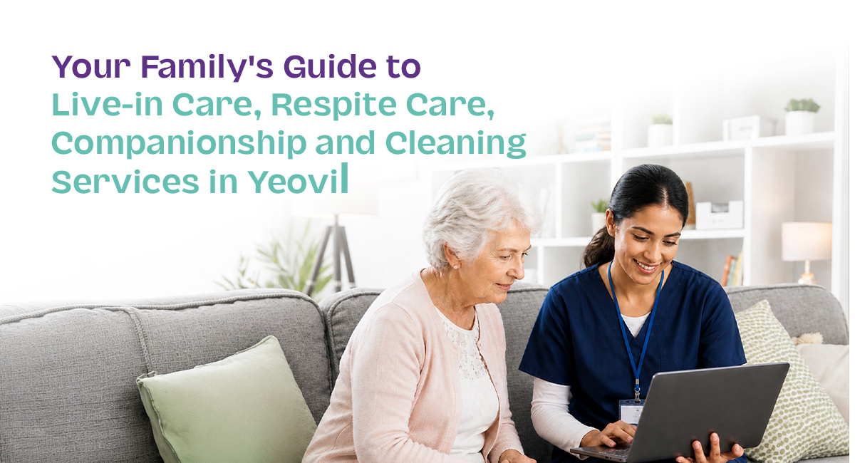 An in-home caregiver supporting an elderly couple live comfortably